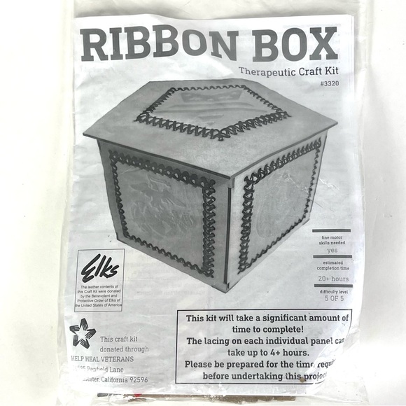 Therapeutic Craft Kit Other - Therapeutic Craft Kit - Ribbon Box - Genuine Leather #3320